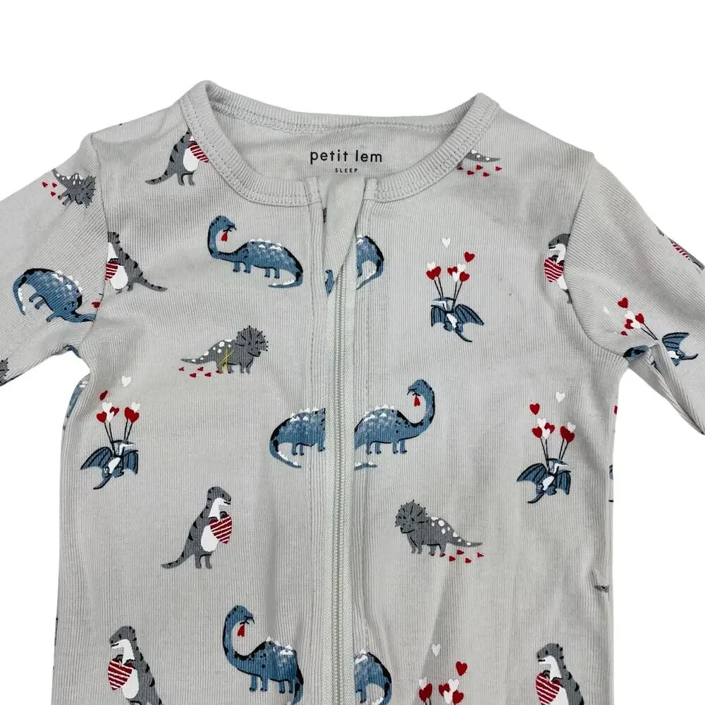 NWT Petit Lem 6M Organic Dino Hearts Sleeper